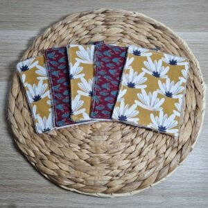 5 lingettes lavables Floral