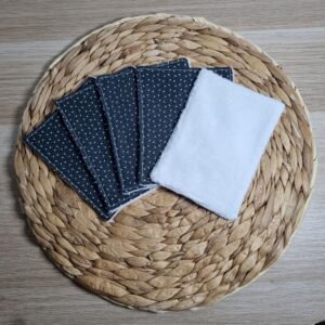 5 lingettes lavables Noires