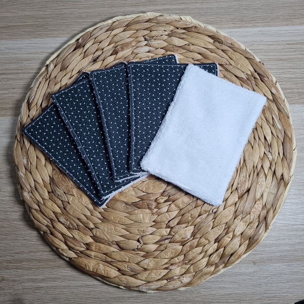 5 lingettes lavables Noires