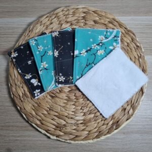 5 lingettes lavables amandier