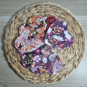 5 lingettes lavables Cœur Lixy