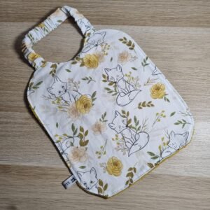 bavoir élastique Renards fleuris