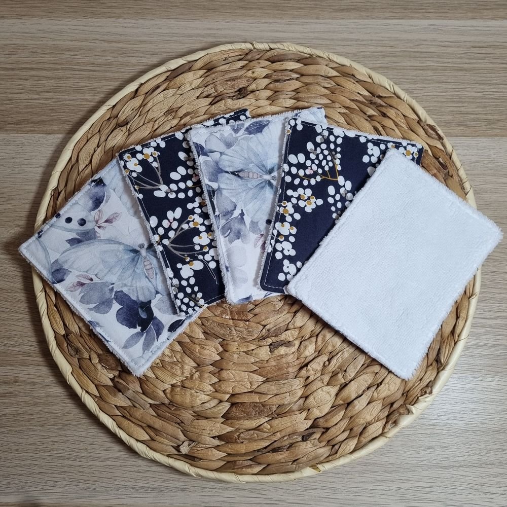 5 lingettes lavables butterfly