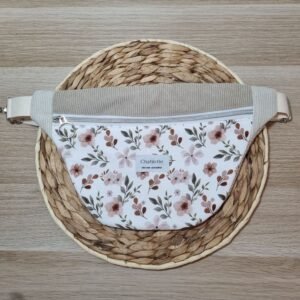 Sac banane Fleurs crème