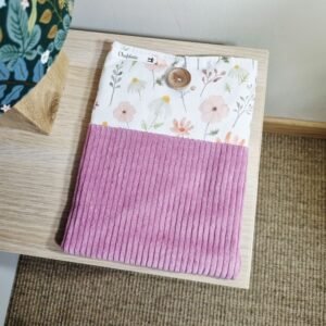 Pochette liseuse Fleurs roses