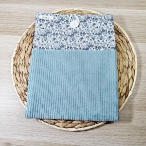 Pochette tablette Fleurs vert d'eau