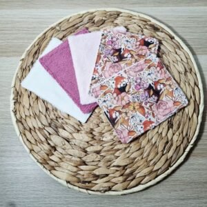 5 lingettes lavables Panda roux
