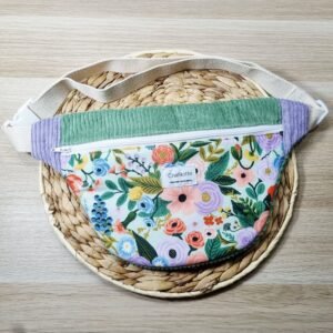 Sac banane Fleurs vertes