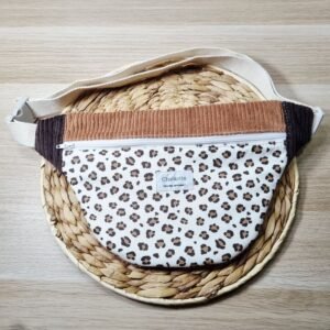 Sac banane léopard camel