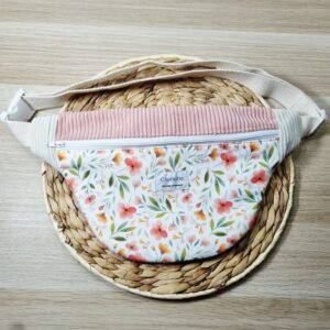 Sac banane Fleurs roses