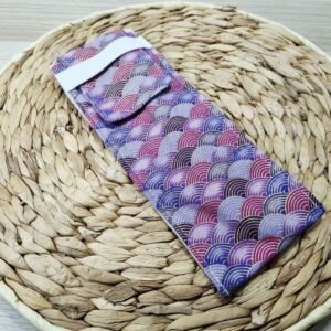 Pochette brosse à dents éventails violets