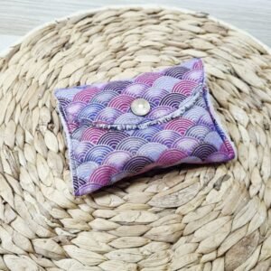 Pochette à savon éventails violets