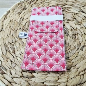 Pochette brosse à dents éventails rouges