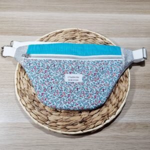 Sac banane Fleur argenté