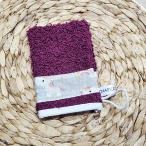 Gant d'apprentissage Licorne prune